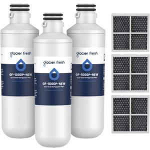 GLACIER FRESH LT1000PC Replacement Water Filter, Compatible with LT1000PC/PCS, LT1000PC, LT-1000PC, MDJ64844601, ADQ747935 ADQ74793504 Filter and LT120F ADQ73334008 Fresh Air (3+3)