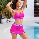 RIHOAS Women's Bikini with Swim Skirt -2026 Tummy Control Two Piece Bathing Suit High Waisted Push Up Swimwear for Beach Pool