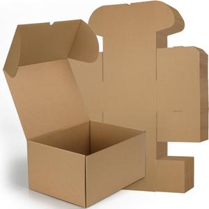 RLAVBL 12x9x6 Shipping Boxes Set of 15, Brown Corrugated Cardboard Mailer Box for Packing, Mailing, Business