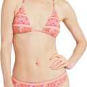 Billabong Women's Swimwear UPF 50 Adjustable Tie Triangle Bikini Set (Pink, M)