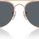 Ray-Ban Rb3735 Bain Bridge Aviator Sunglasses (Rose Gold/Blue)