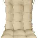 RSH Décor Sunbrella Tufted Rocker Cushion – 16" x 17" Seat Cushion with 16" x 21" Back, Fade & Water-Resistant, Indoor/Outdoor Chair Pad (Canvas Antique Beige) - Made in USA