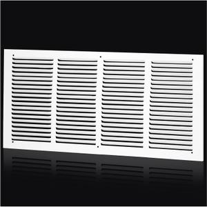 24"Wx10"H Duct Opening Return Air Grille,Air Return Vent Cover Grill for Sidewall and Ceiling,Solid Steel AC Vent Cover HVAC Cold Air Intake Grille Without Filter House,Outer Dimension:25.75WX11.75"H