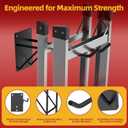 14'' Large Garage Hooks with 3 Support Rods, Heavy Duty Steel Garage Storage Wall Hooks for Garden Tool Organizer, Shed Organizer, Ladder Hooks, Car Tires, Chairs 4 Pack