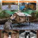 Indestructible Gable Roof Heated Cat House for Outside Winter, 100% Waterproof, Safe Escape Door, Insulated Outdoor Cat Shelter with Heater for Feral Barn Cat Kitty (Desert Camouflage, 24.5"x16"x19")