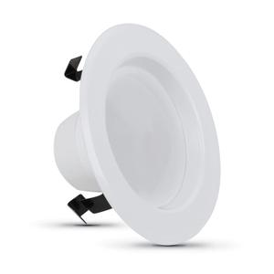 Feit Electric 4 in. Integrated LED White Retrofit Recessed Light Trim Kit Dimmable CEC Title 24 High Output Downlight Soft White 2700K LEDR4HO/927CA