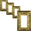 4-Pack Decorator Outlet Cover Plate, Paisley Pattern Decorative Switch Plates and Outlet Covers, Antique Brass Metal Wall Plates for Electrical Outlets, Receptacle, GFCI Outlet, Dimmer Switch