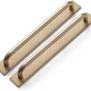 2Pack Champagne Bronze 7.6"HoleCenter Cabinet Pull With Backplate