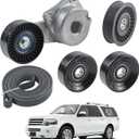 Engine Serpentine Belt Drive Tensioner Pulley Component Kit Compatible with 2005-2014 Ford F-150 F-250 F-350 Explorer Explorer Sport Trac Expedition Lincoln Navigator Replaces 90K-38274A