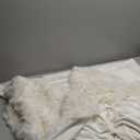 Tuddrom Decorative Extra Soft Faux Fur Blanket Twin Size 70" x 78",Solid Reversible Fuzzy Fluffy Cozy Plush Blanket for Couch Sofa Bed,Cream White