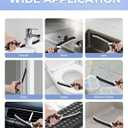 4 x Crevice Cleaning Brushes, Serrated Scrub Brush Tool for Hard to Reach Tight Space, Cleaner Brushes, Cleaning Supplies, Home Essentials for Shower, Bathroom, Kitchen, Window, Toilet, Sink (Black)