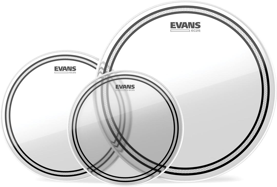 Evans Drum Heads - EC2S Clear Rock Tompack (10 inch, 12 inch, 16 inch)