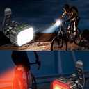 Cuvccn Bike Lights Super Bright, Rechargeable Bicycle Lights Set Multiple Modes, Waterproof Bike Lights for Night Riding/Cycling Safety, Front and Back Bike Reflectors Light, Long Battery Life