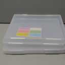 4 Pack Photo Storage Box, Large Plastic Scrapbook Paper Containers with Snap-Tight Latch, Fits 8" x 10" Photo, Clear Photo Organizers for Game, Card, Craft, Office Supplies