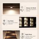 EZVALO Under Cabinet Lighting with Charging Station, 1000mAh Rechargeable Puck Lights with Remote, 3 Color Temps & 12 RGB Closet Lights, Dimmable Motion Sensor Lights for Shelf, Kitchen (6 Packs)