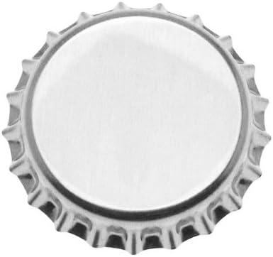 Bottle Cap Co 100-Piece Crown Bottle Caps, Shiny Silver Linerless
