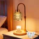 Candle Warmer Lamp with Timer, 3 Bulbs, Adjustable Height, 2/4/8H Auto Shut-Off for Home Office Dcor, Ideal Gift (Amber)