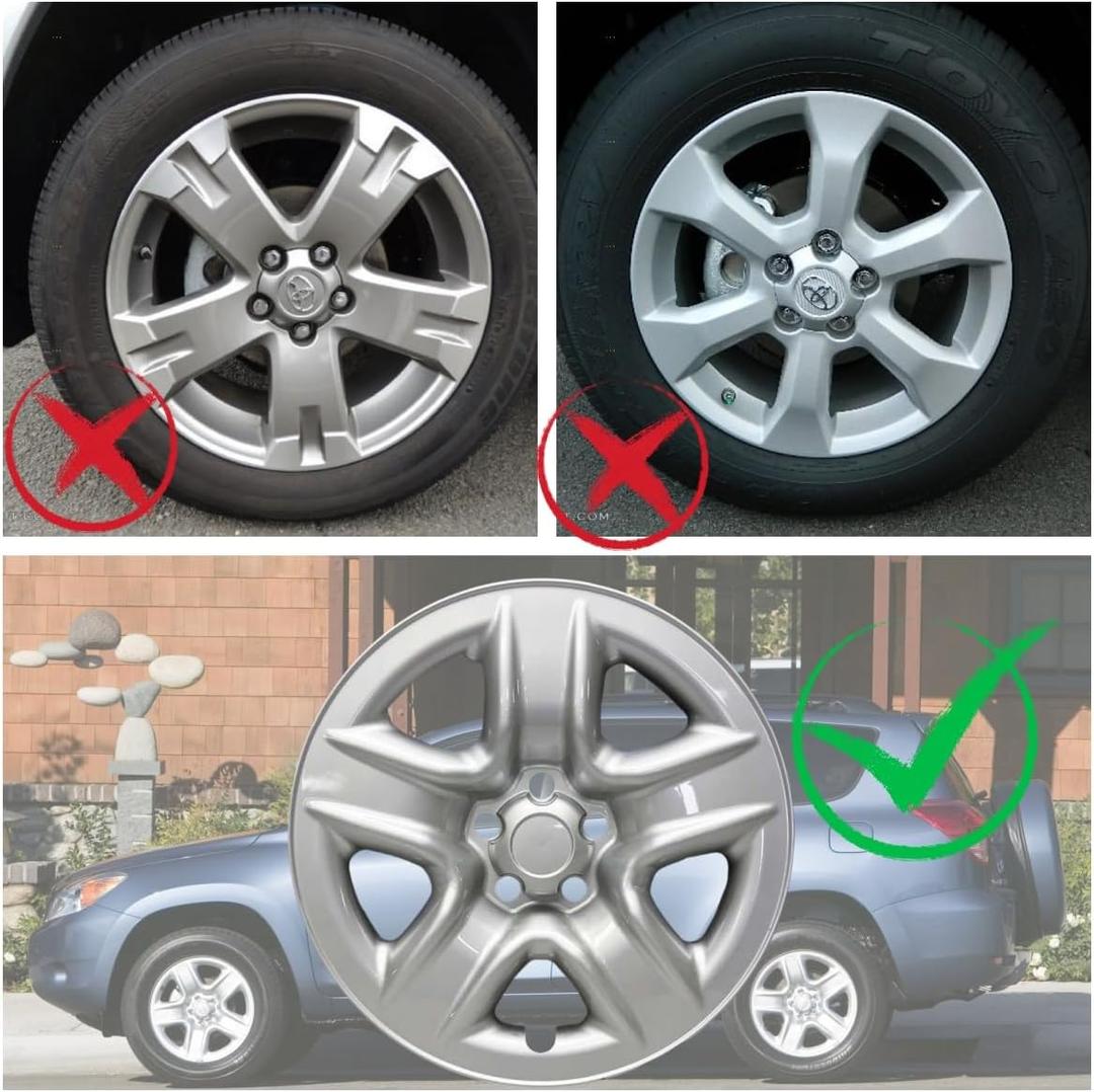 Wheel Skins Compatible with Toyota RAV4 2006-2012; 17-inch ; Wheel Covers Set of 4pcs (Glossy Black)