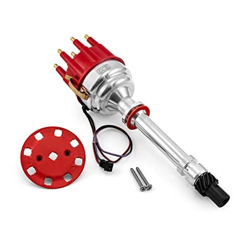 Speedmaster PCE376.1096.01 Compatible with Chevy SBC 350 BBC 454 8000 Series Pro Billet Distributor [Red]