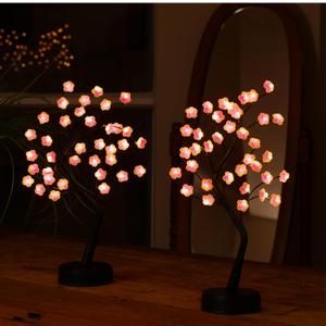 2 Pack Cherry Blossom Tree Lamp, 18inch 36 Led Bonsai Tree Lights, Battery/USB Operated Japanese Decor Night Lights for Bedroom Home Idea, Warm White