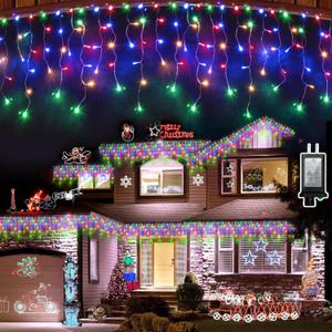 1620 LED 164ft Outdoor Christmas Lights, 12 Modes Dimmable Curtain String Lights with 360 Drops, Waterproof Twinkle Fairy Lights with Timer for Bedroom Window Holiday Wedding Xmas Decor, Multicolor