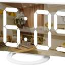 WulaWindy Digital Alarm Clock, Large Mirrored LED Display, with USB Charger, Snooze Function Dim Mode Wall Hanging Beside Desk Clock for Bedroom Room Decor (White)