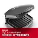 George Foreman 2-Serving Classic Plate Electric Indoor Grill and Panini Press, Black, Small Compact Size, GR10B