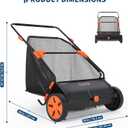 30 Inch Push Lawn Sweeper with Large 12 cu ft Collection Bag, Heavy Duty