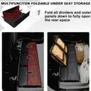 VaultsOnWheels Foldable Under Seat Storage Box for Ford F150 2015-2026 SuperCrew/ Crew Cab&F250 F350 F450 2017-2026 SuperDuty Accessories, Console Organizer with Snap Latches, Detachable Truck Tool Box