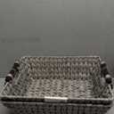 GRANNY SAYS 2-Pack Wicker Storage Baskets, Wicker Baskets for Organizing, Trapezoid Woven Basket with Handles, Storage Basket for Shelves, Gray (17"L x 13"W x 5"H)
