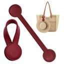 gyrkmshju 1PCS Magnetic Hat Clip for Travel, Leather Magnetic Cap Clip Strong Leather Holder with Secure Closure Purse Magnet Hook Clips for Purses Backpacks Tote Bags Beach (round red)