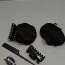 SARLA 2PCS Dark Brown Messy Bun Hair Pieces for Women Detachable Claw Clip Wavy Curly Synthetic Hairpieces for Updos with Tendrils Fake Scrunchies Ponytail Extension