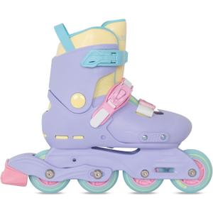 Nattork Inline Skates for Girls Kids Teens Boys Age 4-16, 4 Sizes Adjustable Blades Roller for Outdoor Indoor Birthday (Medium(13C-3 US), Purple)