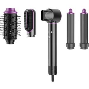 5-in-1 Hair Styler Brush Set High-Speed 110,000 RPM Hair Dryer with Auto Curling, Straightening & Volumizing Brushes Fast Drying, Frizz-Free, No Heat Damage