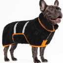 Bienbee Dog Bathrobe, Quick Drying Super Absorbent Pet Robes for Dogs, Drying Coat for After Bath & Swim, Warm & Cozy Dogs Towels, Dog Puppy Bath Supplies, Black M