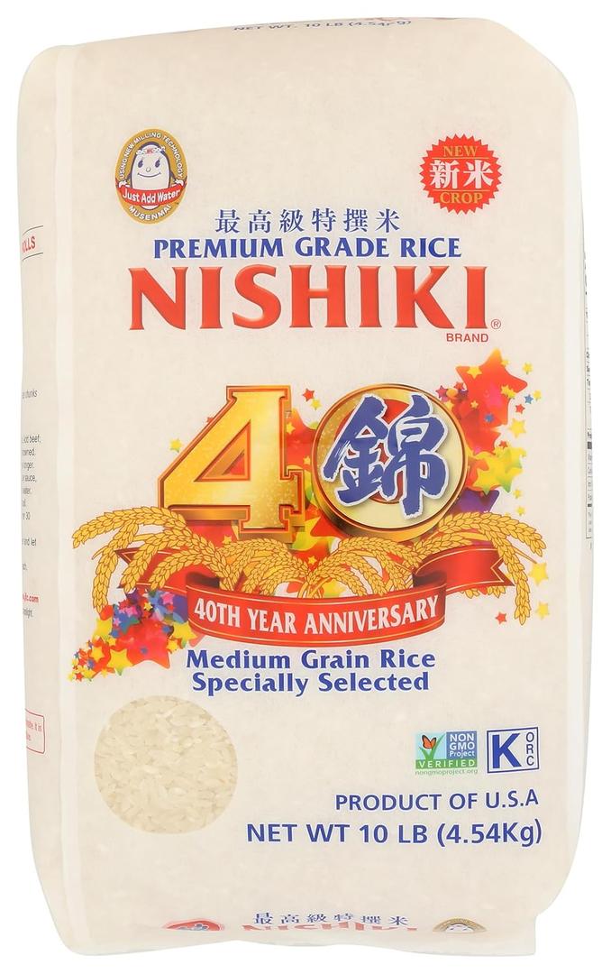 Nishiki Premium Sushi Rice, 10lbs (EXP 10/07/26)