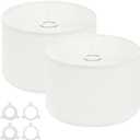 PATIKIL Drum Lamp Shades for Table Lamps 12"x12"x8" Linen Lampshade Set of 2 Easy Assembly Lamp Shade with E27 to E26/E14 Adapters for Floor Lamps Bedside Lamps, White (1.65" Spider)