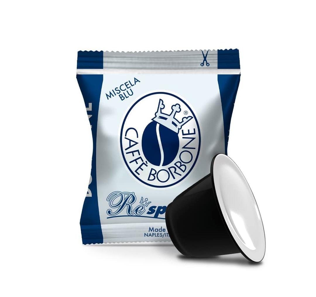 Caffè Borbone Miscela Blu Espresso Pods Compatible with Nespresso Original Machines, Dark Roast Blue Blend, 100 Count Espresso Coffee Pods (EXP 01/21/28)