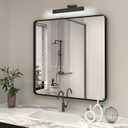 36x36 Square Black Bathroom Mirror, Matte Framed Bathroom Vanity Mirror for Wall, Modern Rectangle Mirror, Rounded Corners, Tempered Glass