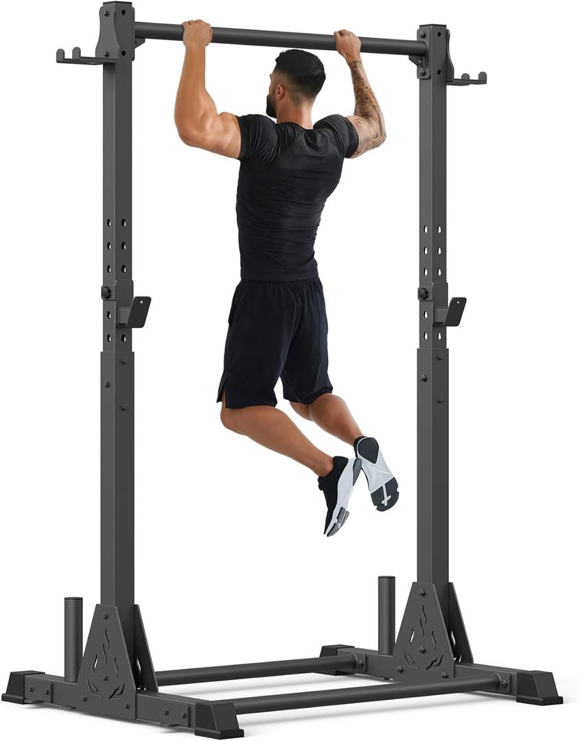 Jusgym Pull Up Station, Strength Training Workout Pull Up Bar Free Standing for Home Gym, Adjustable Heavy Duty Pullup Bar Station Outdoor/Indoor, 600LBS Weight Capacity 46"W