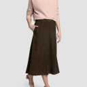 Vince Women's Mid Rise Flared Suede Skirt, Deep Espresso, Size 2