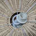 17.7" Rattan Boho Ceiling Light Fixture, Hand Woven Wicker Flush Mount for Dining Room, Rustic Ceiling Lighting for Living Room, Bedroom