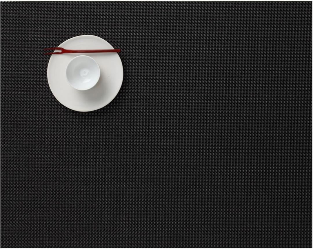 Chilewich Mini Basketweave Placemats in Dark Walnut - Set of 4 - Easy Care Woven Tabletop Textiles - Indoor/Outdoor - 19" x 14" Rectangle