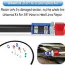 800-671 A/C Line Splice Kit for 3/8 Line With No.6 Hose, A/C Air Conditioning Repair Splice Connector, Universal Fit For 3/8'' Hose to Hard Lines Repair