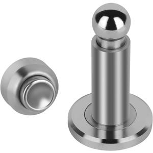 Adjustable Height Magnetic Door Stopper,Heavy Duty Magnetic Door Stop, 304 Stainless Steel Door Holder with Wall&Floor Mounted...(Silver)