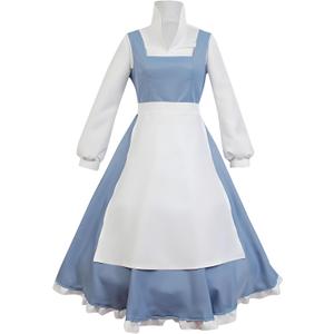 Women Costume Dress Cosplay Maid Outfit Princess Gown Suit Halloween Party Dress Up (XL, Blue)