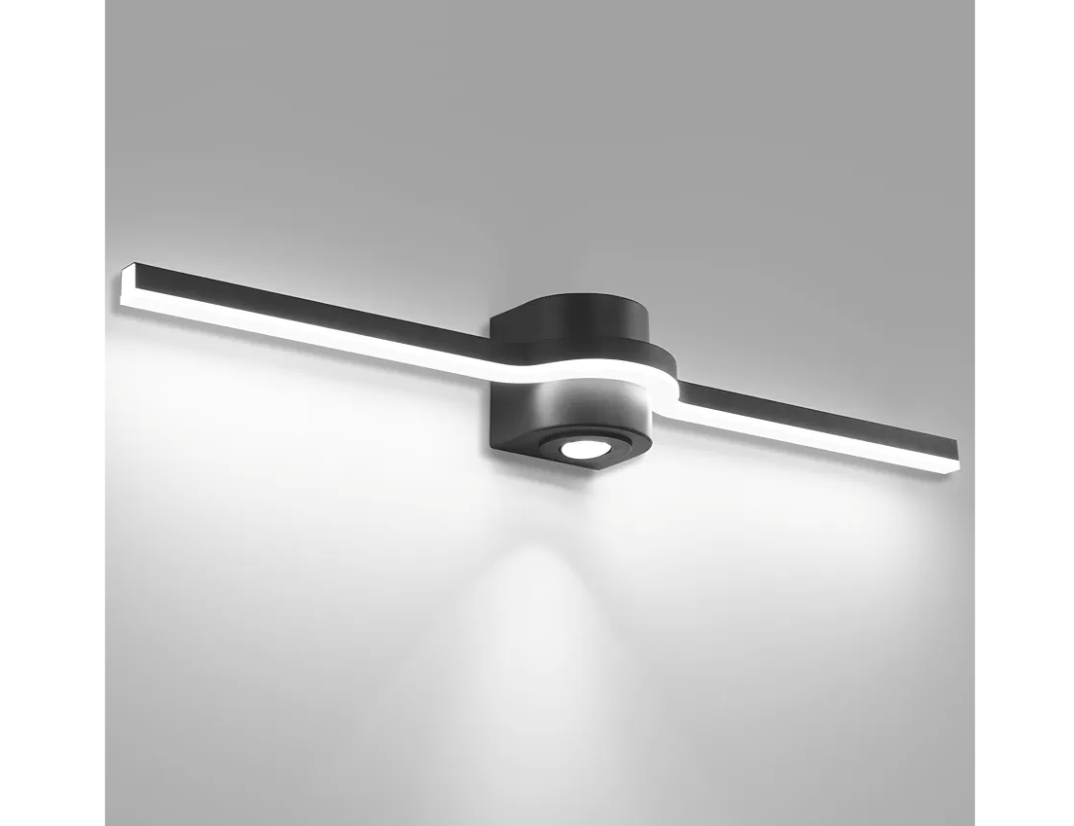 SOLFART Bathroom Vanity Light Dimmable Modern Black LED Bathroom Lights Over Mirror 32 Inch Vanity Lighting Fixtures
