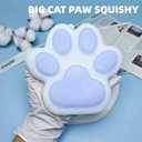 Cat Paw Squishy Big Fufu Squishies Giant Cat Paw Toy 5.5 Inch Large Paw Print Squishy Squeeze Toys Tangcii Pinch Family Silicone Stress Relief Cute Soft Sticky Toy for Adults Kids (Blue)