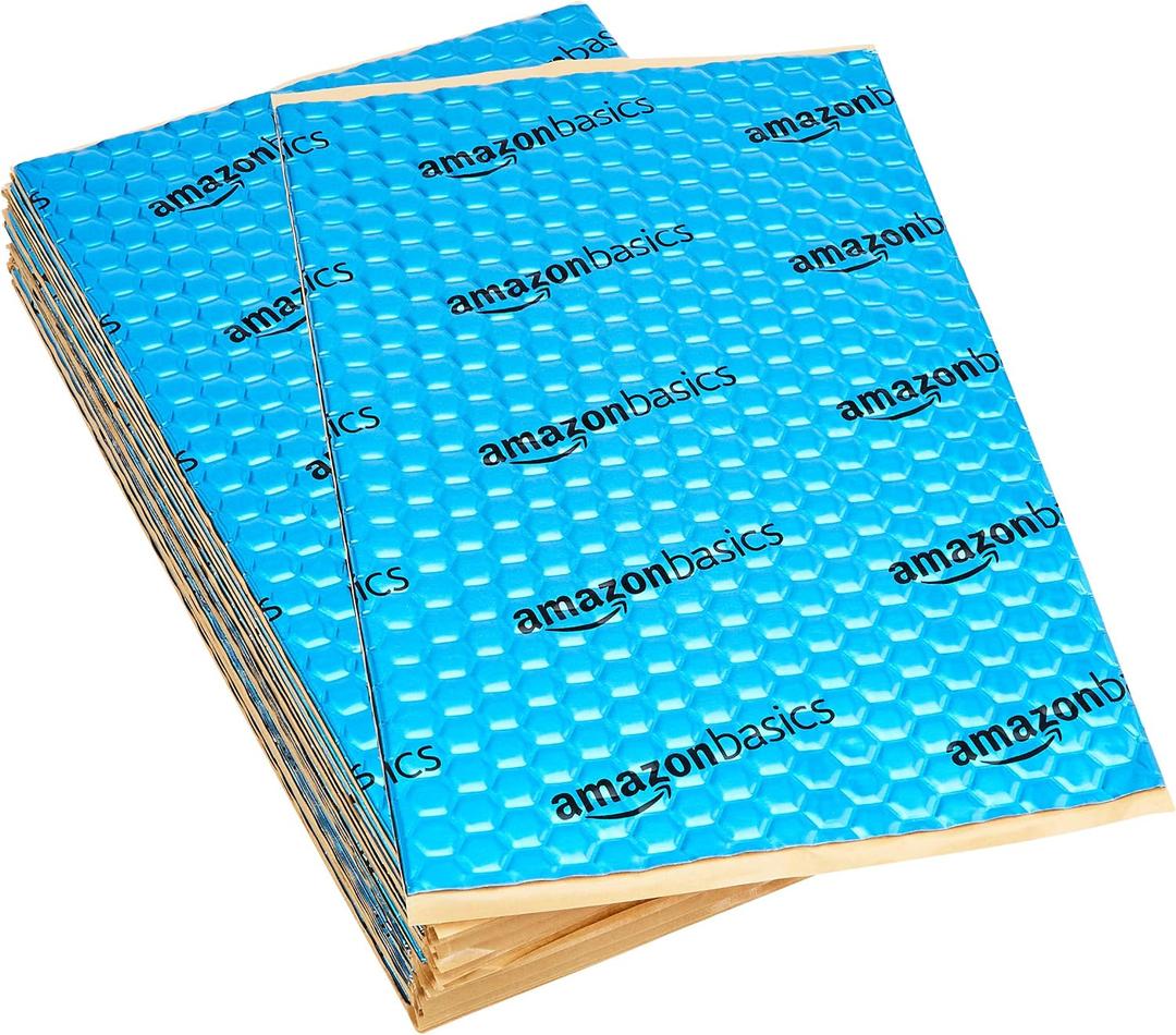 Amazon Basics Car Sound Deadening Mat, 9.8" x 15.7", 34-Piece, Heat and Noise Insulation, Vibration Dampening