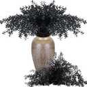 Giegxin 40" Halloween Black Flowers Branches Fake Artificial Faux Flowers Stems 4 Bundles Gothic Black Branches Curly Twig Picks for Vase Wreath DIY Bouquets Hanging Planter Home Office Centerpieces